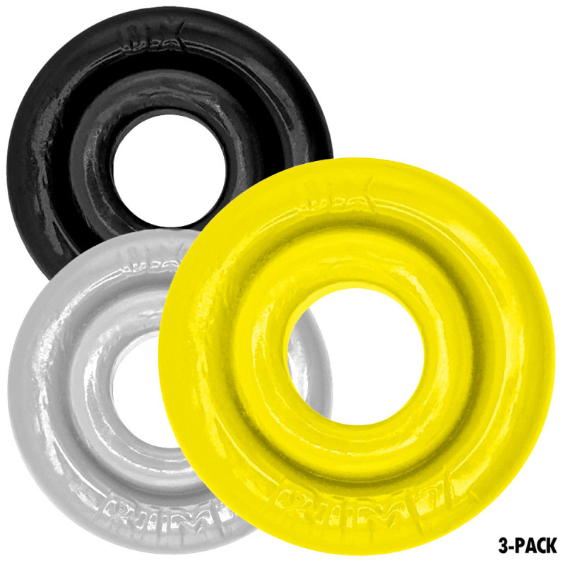 Oxballs Lot de 3 Cockrings Rimringz Colorés